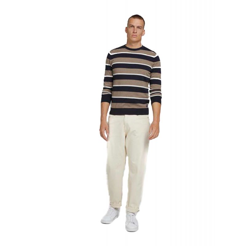 tom tailor rd  basic stripe navy white beige