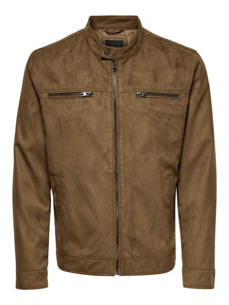 ONLY & SONS WILLOW BIKER JACKET ΣΕ SUEDE ΟΨΗ